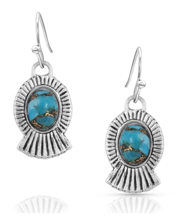 Montana Silversmith Romancing the Stone Turquoise Squash Blossom Earrings