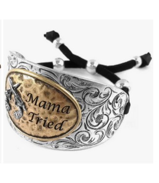 Lunar Deer Mama Tried Western Bracelet Cuff SIlver