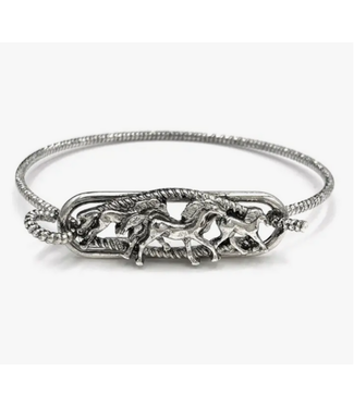 Lunar Deer Western Horses Bangle Bracelet