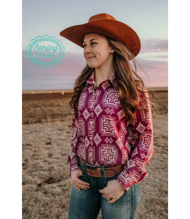 Sterling Kreek Womens Western Shirt - Lilac Loungin'