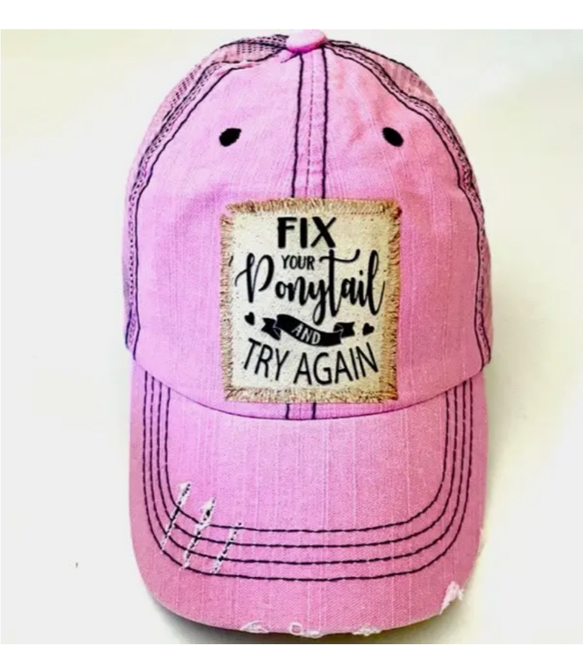 Jana's Flannels Distressed  Trucker Hat - Fix Your Ponytail