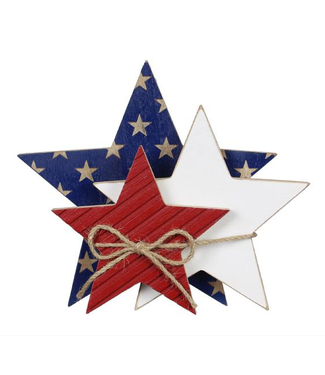 Youngs Wood American Stars Tabletop Decor