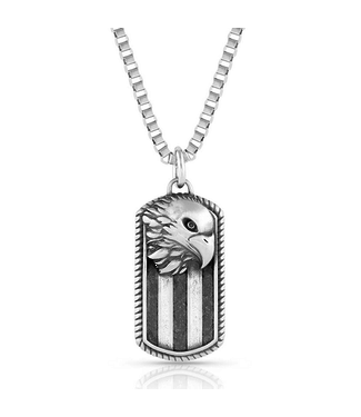 Montana Silversmith Patriotic Strength Dog Tag Necklace