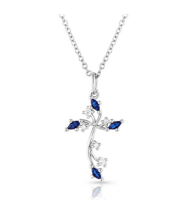 Montana Silversmith Montana Blue Crystal Cross Necklace