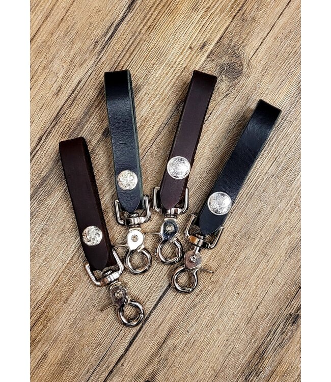 Beyond the Barn Leather Clip Keychain w/ Concho BTB