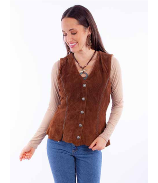 Scully Ladies Suede Button Up Vest