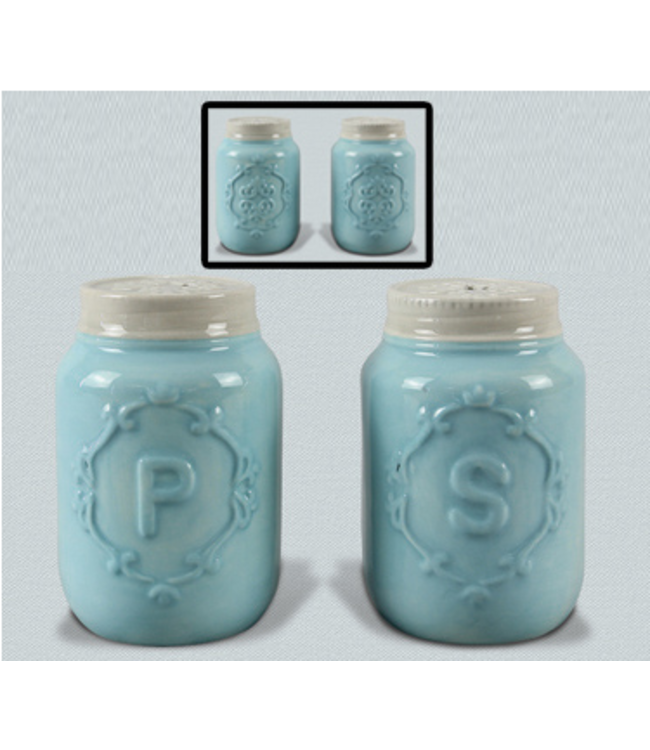 Youngs Ceramic Mason Jar S/P set