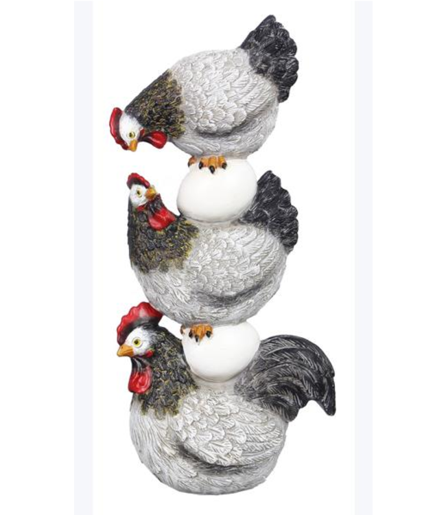 Youngs Resin Stacked Chicken with eggs