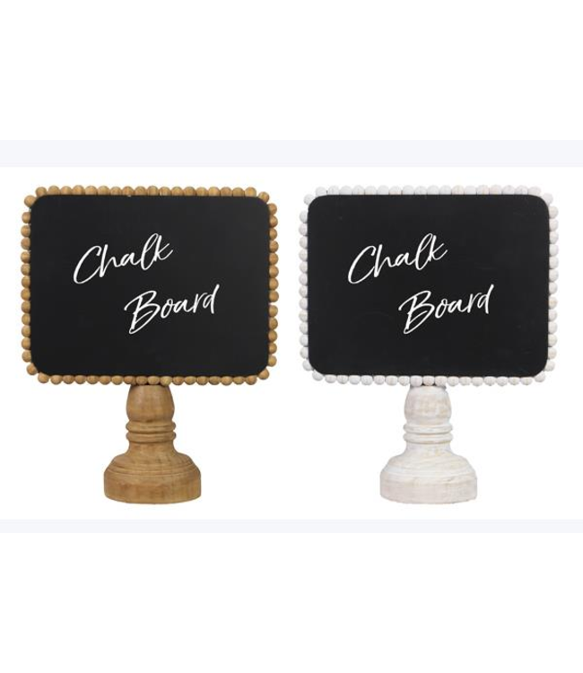 Youngs Wood Chalk Board on Pedestal with Blessing Bead Trim