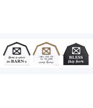 Youngs Wood Tabletop Barn Sign 3 assorted