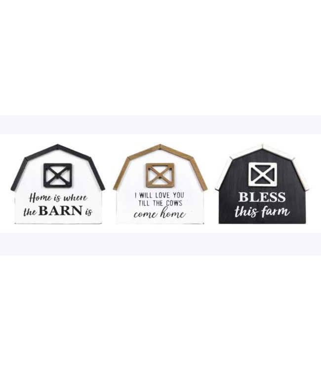 Youngs Wood Tabletop Barn Sign 3 assorted