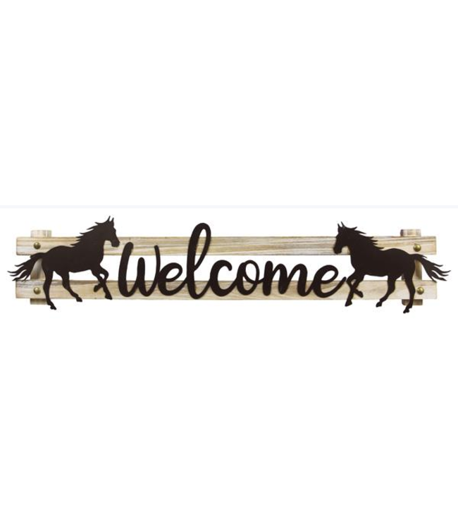 Youngs Wood Horse Welcome Wall Sign