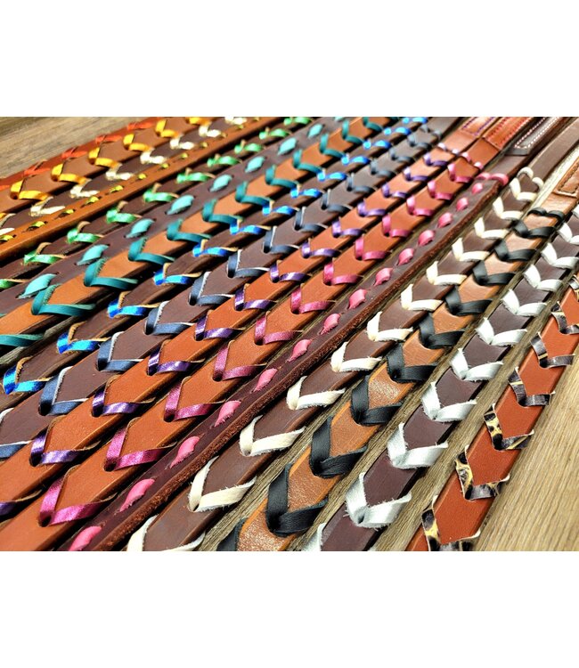 Beyond the Barn Hand Laced Leather Barrel Rein BTB