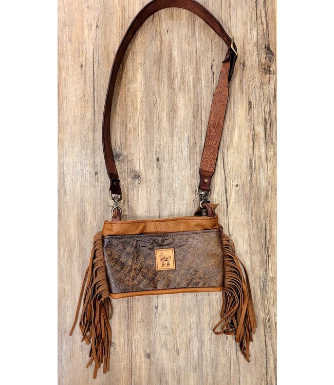 Beyond the Barn Hand Made Leather Dual Purpose Sable Gator Purse BTB