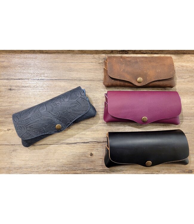 Beyond the Barn Leather Glasses Case Snap Closure BTB