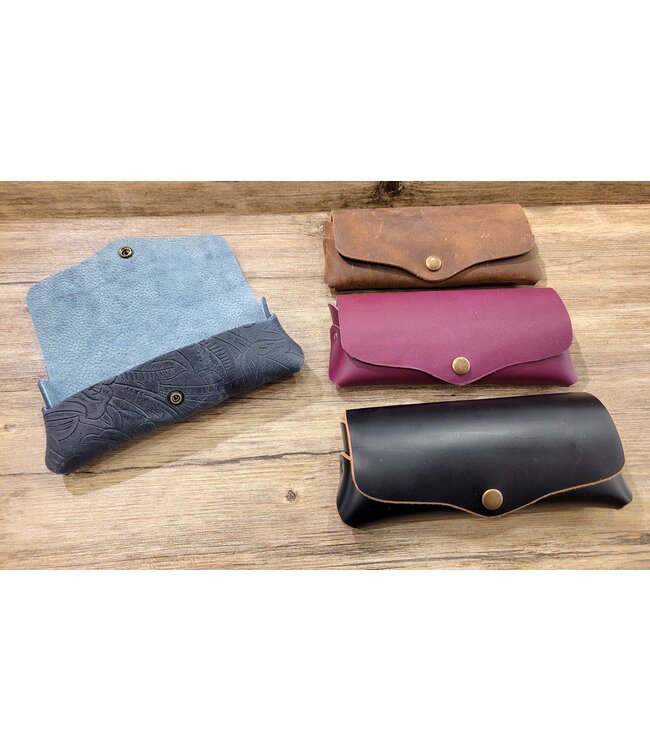 Beyond the Barn Leather Glasses Case Snap Closure BTB
