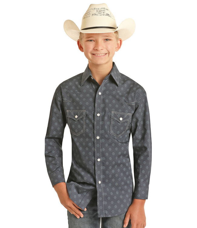 Panhandle Slim Boys LS Medallion Vintage Snap Shirt