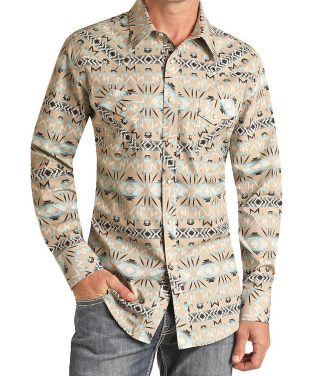 Panhandle Slim Boys LS Aztec Vintage Snap Shirt