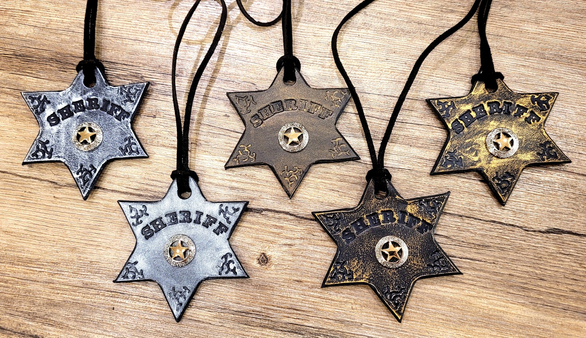 Leather Old West Sheriff Badge BTB - Beyond the Barn