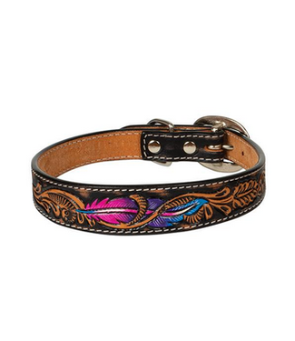 Weaver 1" Twisted Feather Leather Dog Collar