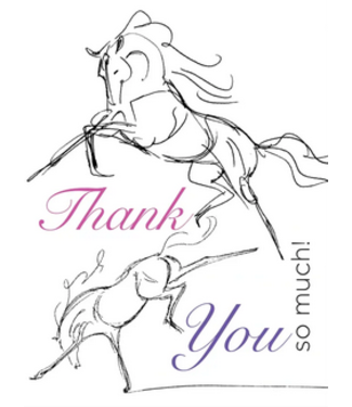 Horse Hollow Press Thank You Card: Sketch Book Horses