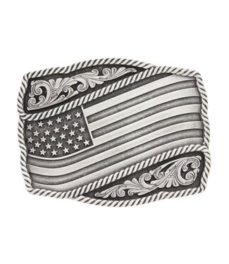 Montana Silversmith Attitude Engraved Flag Buckle