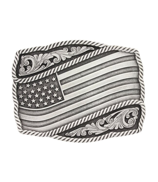 Montana Silversmith Attitude Engraved Flag Buckle