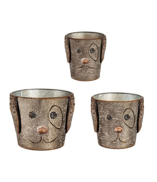 Evergreen Enterprises Metal Dog Bucket Planters, Set of 3