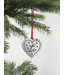 Solid Pewter Christmas Ornament - Heart Dog