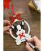 Evergreen Enterprises White Wood Dog Ornament with Red Bow,  7 Assorted