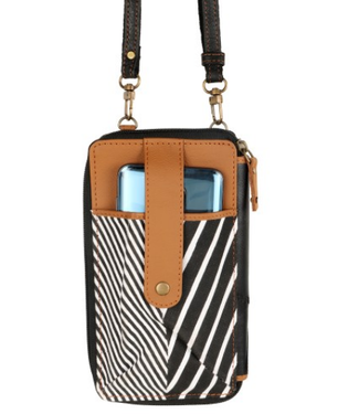 Vaan & Co Small Stripe Cellphone Crossbody Bag