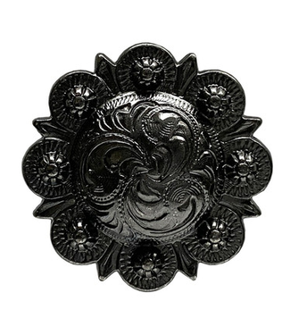 Gunmetal Western Floral Engraved Berry Concho 1 1/2"