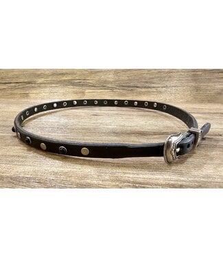 Beyond the Barn Leather Hat Band with Black Spots
