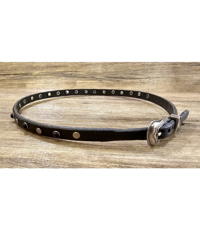 Beyond the Barn Leather Hat Band with Black Spots