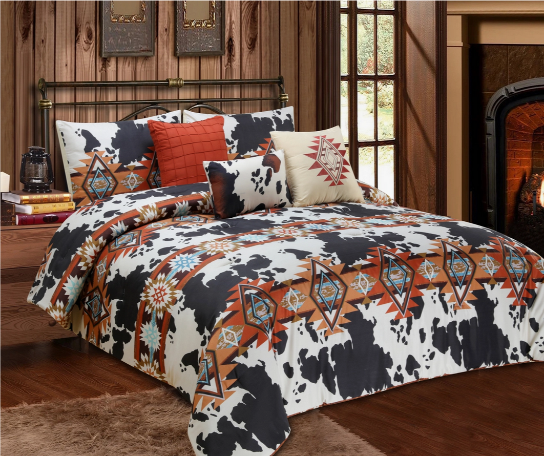 Western Linens Navajo Western Cow 6pc Comforter Set - Queen - Beyond the  Barn