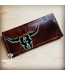 Embossed Leather Wallet-Turquoise Steer