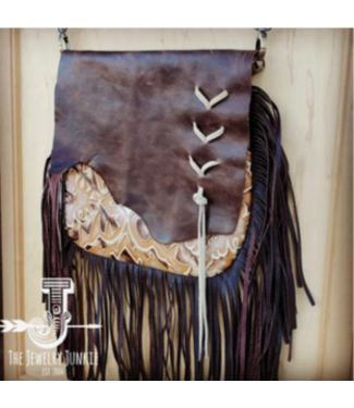 Leather Sienna Laredo Handbag w/ Flap and Braid Accent
