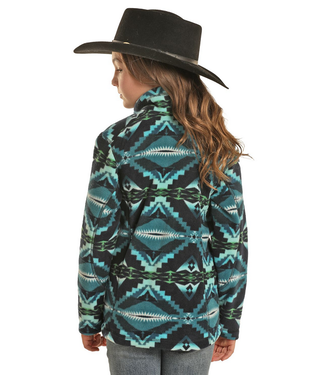 Rock & Roll Denim Kids Aztec Fleece Pullover -  Indigo