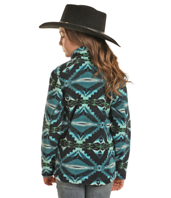 Rock & Roll Denim Kids Aztec Fleece Pullover -  Indigo