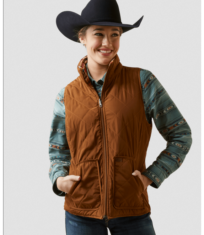 Ariat Womens Dilon Chimayo Vest - Chestnut Horse