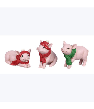 Youngs Resin Country Christmas Pigs - Assorted