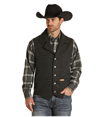 Powder River Outfitters Mens Solid Montana Vest