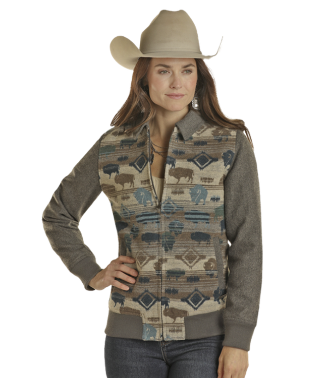 Powder River Outfitters Ladies Buffalo Wool Bomber