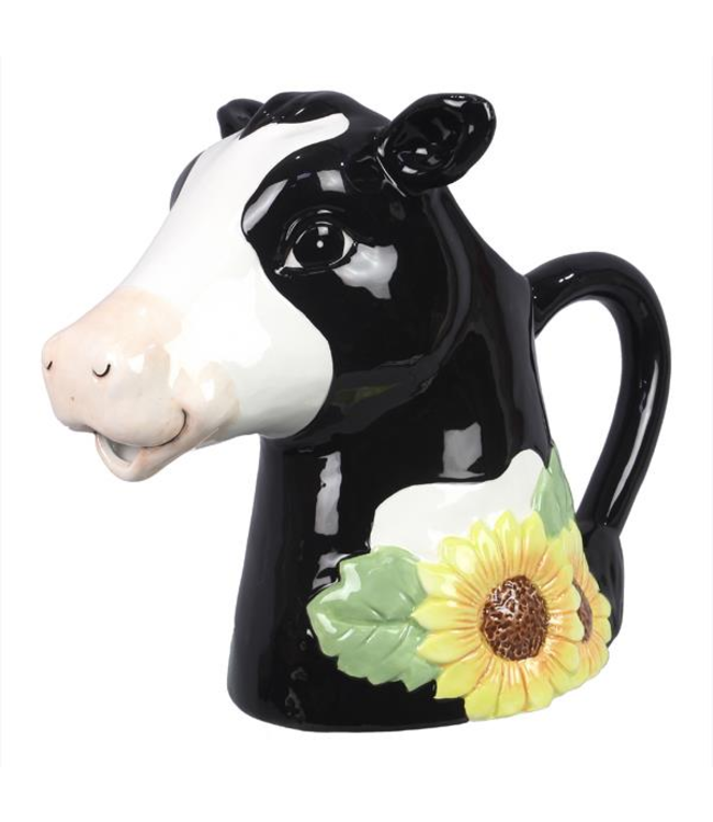 Youngs Ceramic Fall Farm Market Cow Water Pitcher