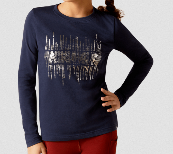 Ariat Youth Glitz LS Tee - Navy Eclipse