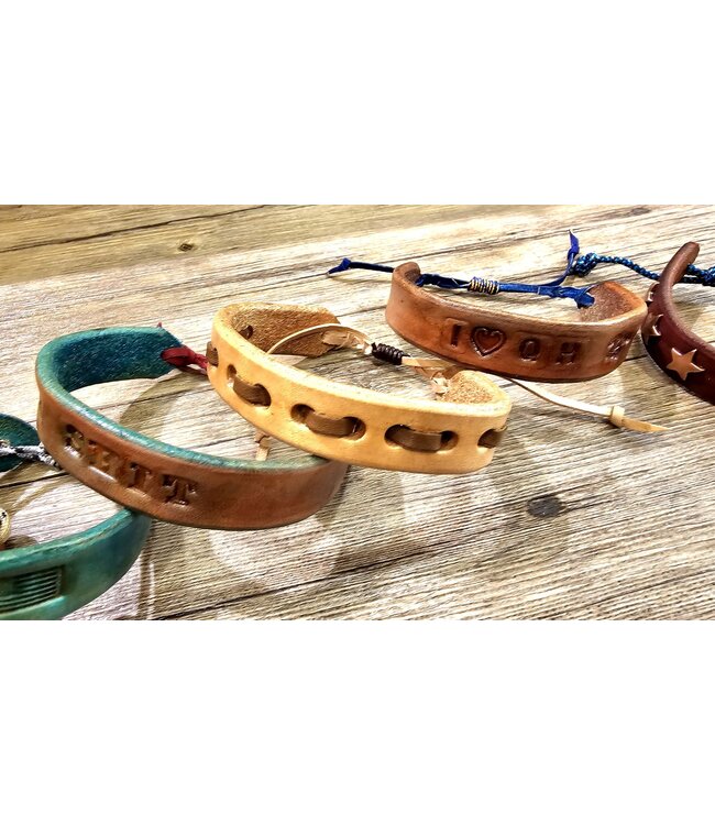 Beyond the Barn Leather Straight Message Bracelet Adjustable - Assorted BTB