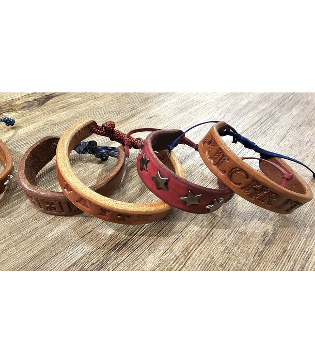 Beyond the Barn Leather Straight Message Bracelet Adjustable - Assorted BTB