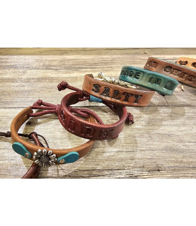Beyond the Barn Leather Straight Message Bracelet Adjustable - Assorted BTB