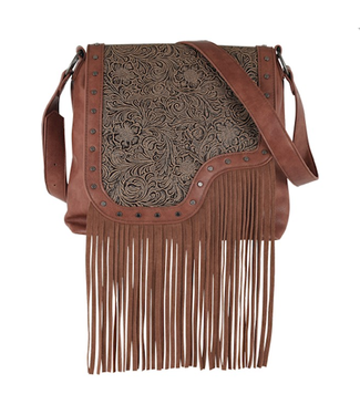 Catchfly Womens Catchfly Crossbody Tooled Yoke w/Fringe