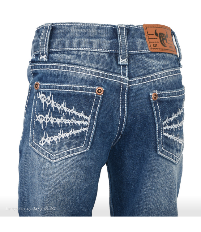 Cowboy Hardware Youth Dimensional Barbed Wire Jean - Medium Wash